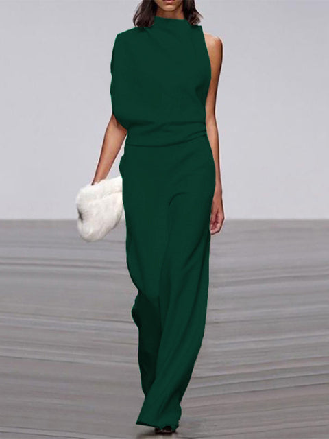 Drune | One Shoulder Jumpsuit Mit Weiten Beinen