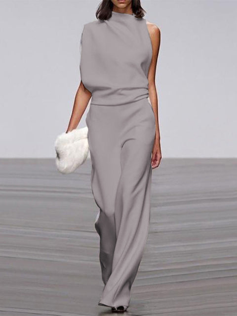 Drune | One Shoulder Jumpsuit Mit Weiten Beinen
