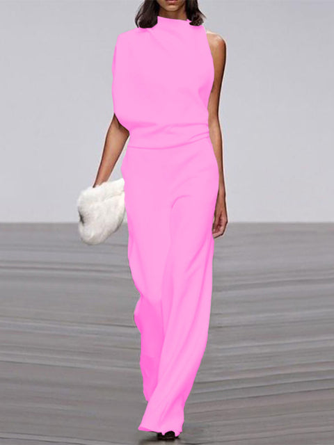Drune | One Shoulder Jumpsuit Mit Weiten Beinen