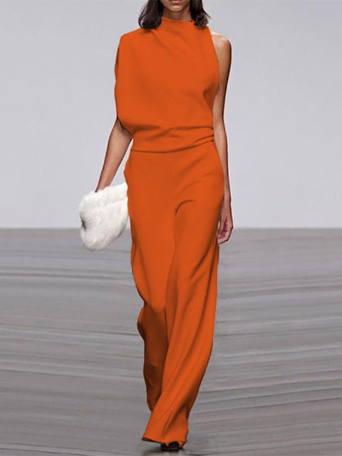 Drune | One Shoulder Jumpsuit Mit Weiten Beinen