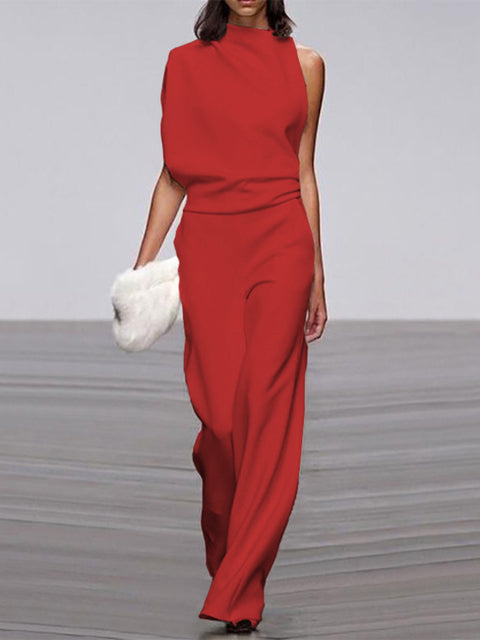 Drune | One Shoulder Jumpsuit Mit Weiten Beinen