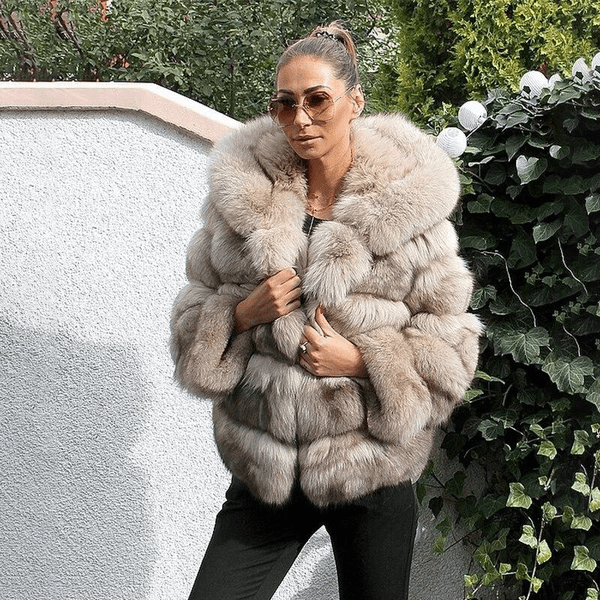 Drune | Damen Oversized Teddyjacke mit Kapuze