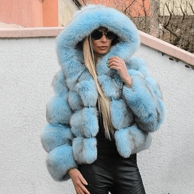 Drune | Damen Oversized Teddyjacke mit Kapuze