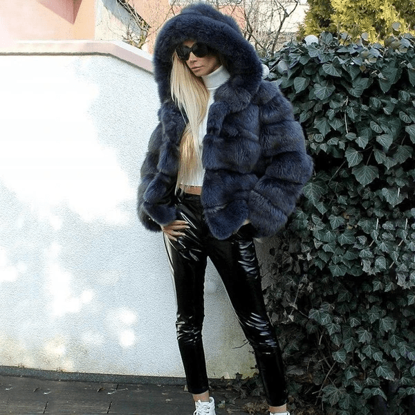 Drune | Damen Oversized Teddyjacke mit Kapuze