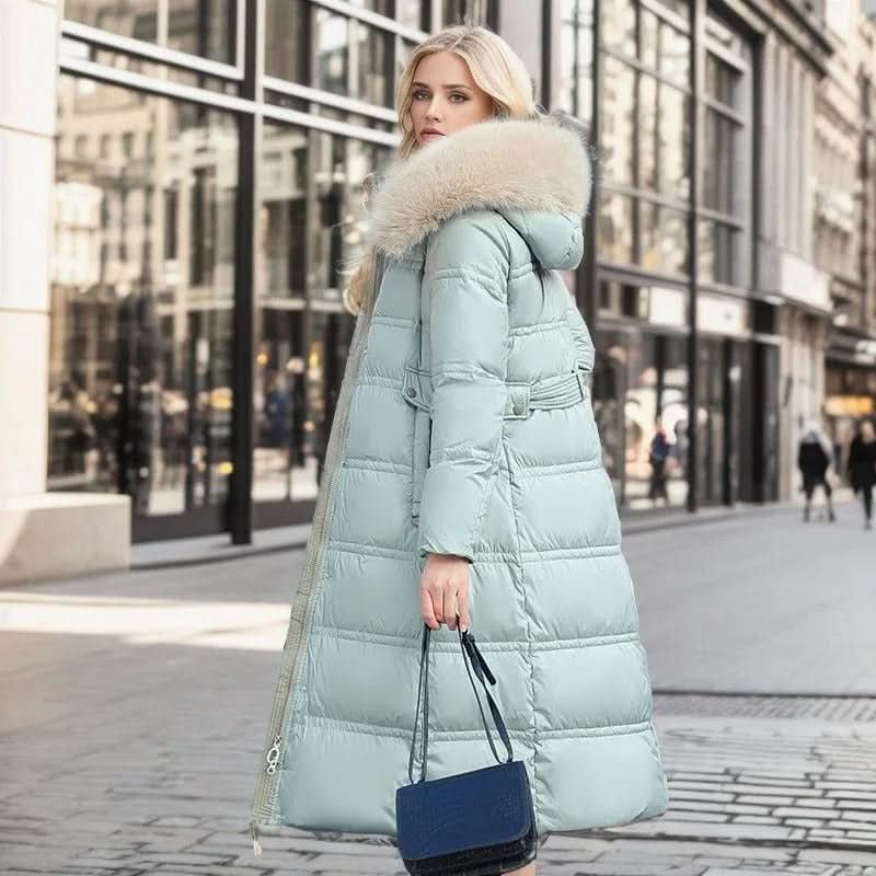 Drune | Pufferjacke mit Kunstfellkragen und Gürtel für Frauen