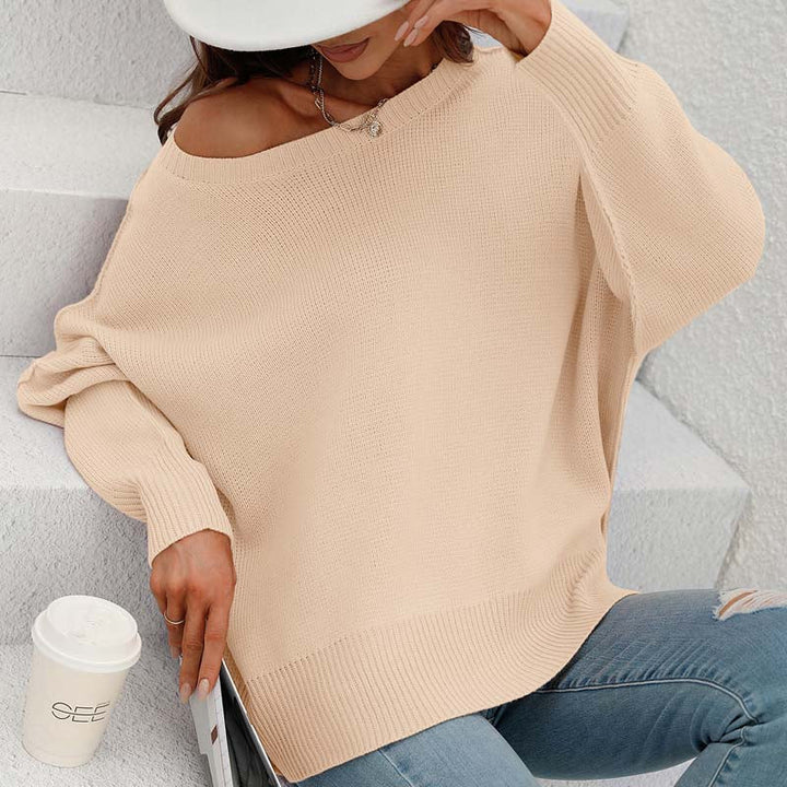 Drune | Eleganter Einfarbiger Strickpullover Für Freizeit