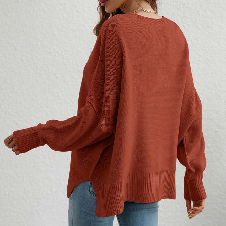 Drune | Eleganter Einfarbiger Strickpullover Für Freizeit