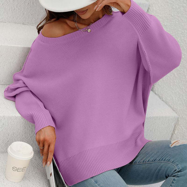 Drune | Eleganter Einfarbiger Strickpullover Für Freizeit