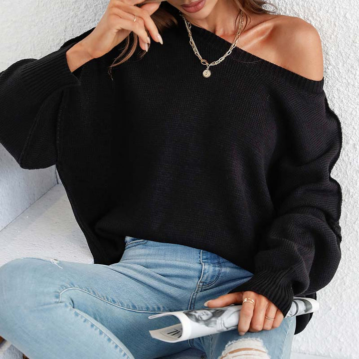 Drune | Eleganter Einfarbiger Strickpullover Für Freizeit