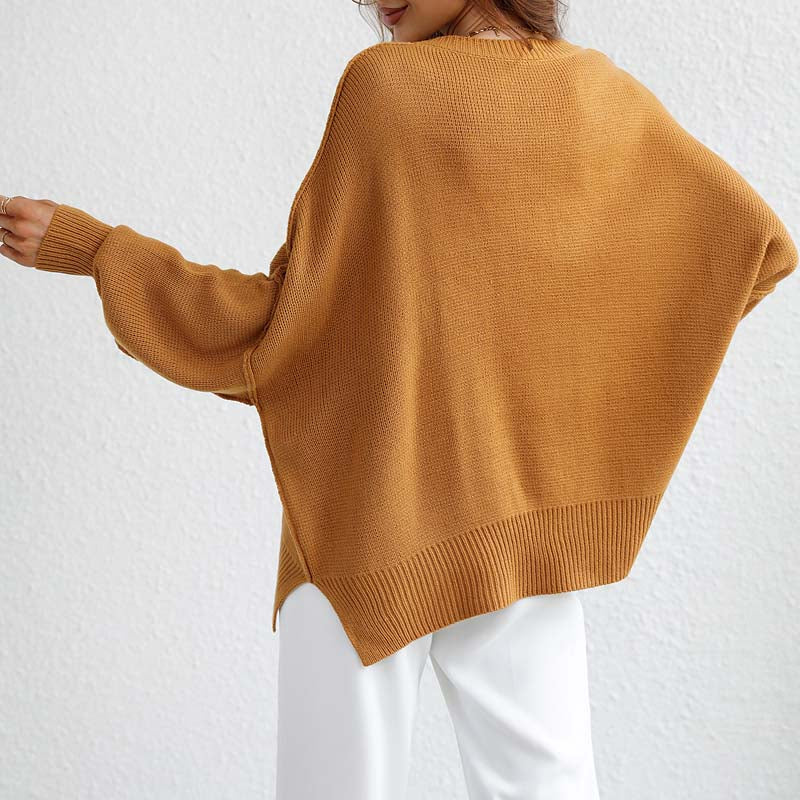 Drune | Eleganter Einfarbiger Strickpullover Für Freizeit