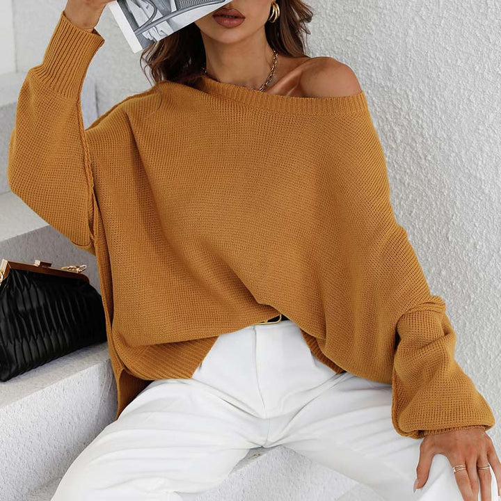 Drune | Eleganter Einfarbiger Strickpullover Für Freizeit