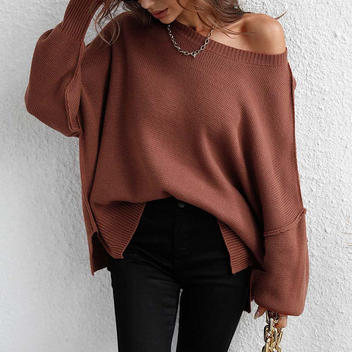 Drune | Eleganter Einfarbiger Strickpullover Für Freizeit