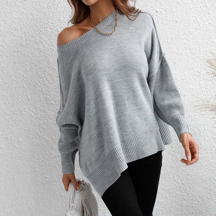 Drune | Eleganter Einfarbiger Strickpullover Für Freizeit