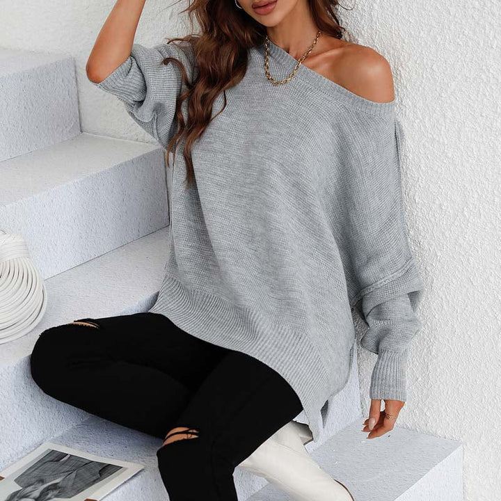 Drune | Eleganter Einfarbiger Strickpullover Für Freizeit