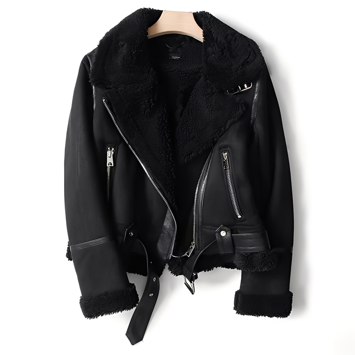 Drune | Warme Bikerjacke aus Schaffell für Frauen
