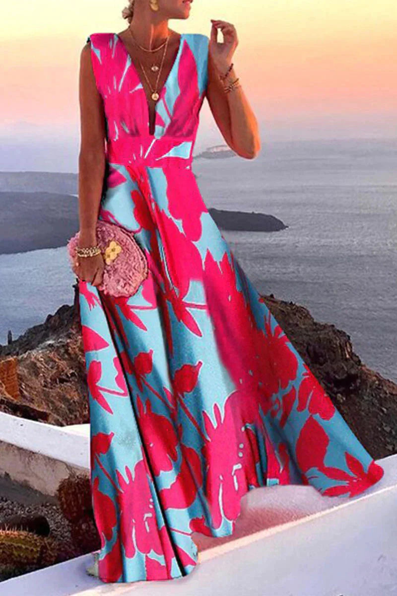 Drune | Sommerliches Ärmelloses Kleid Mit Aufdruck Für Damen