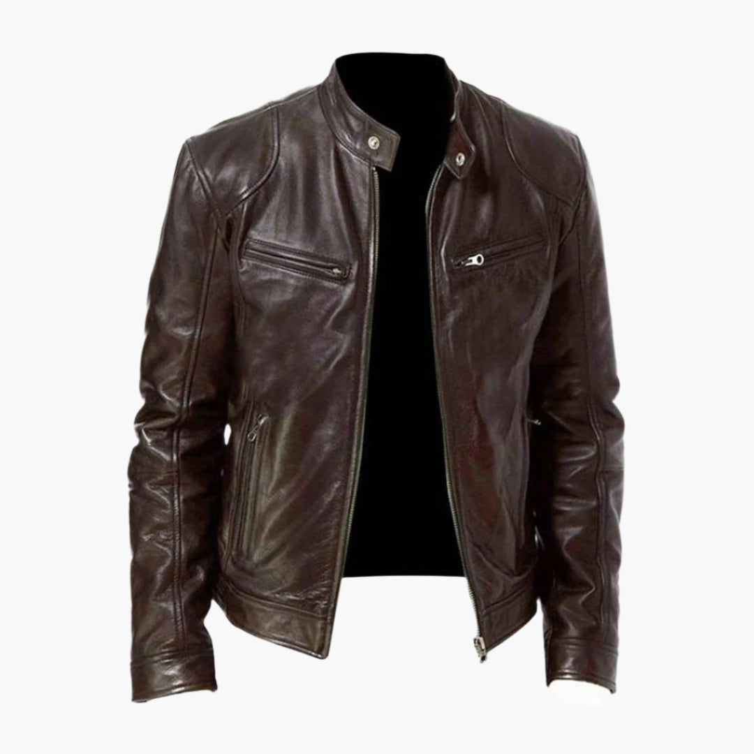Drune | Biker Kunstlederjacke - Klassischer Stil für Alltag & Freizeit
