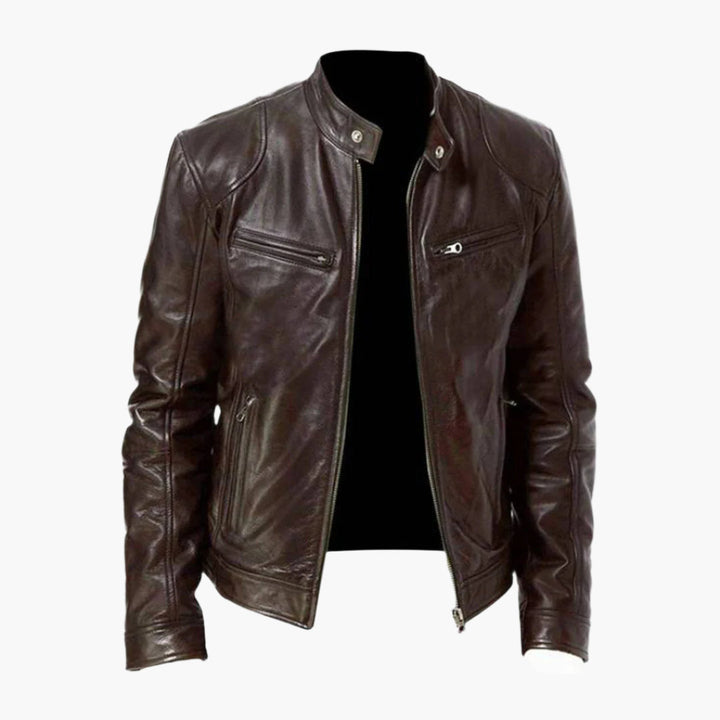 Drune | Biker Kunstlederjacke - Klassischer Stil für Alltag & Freizeit