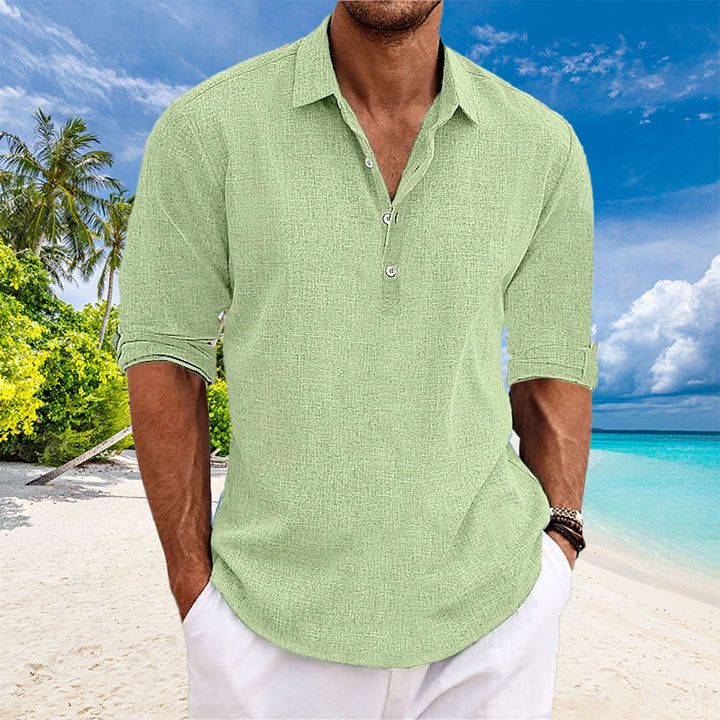 Drune | Lässige Leinen Langarmshirt