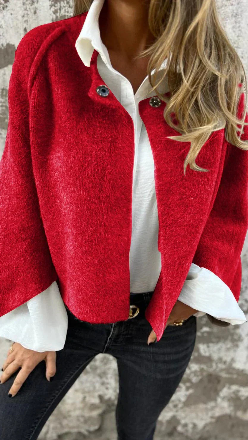 Drune | Übergangsjacke mit Rundhalsausschnitt Offene Vorderseite