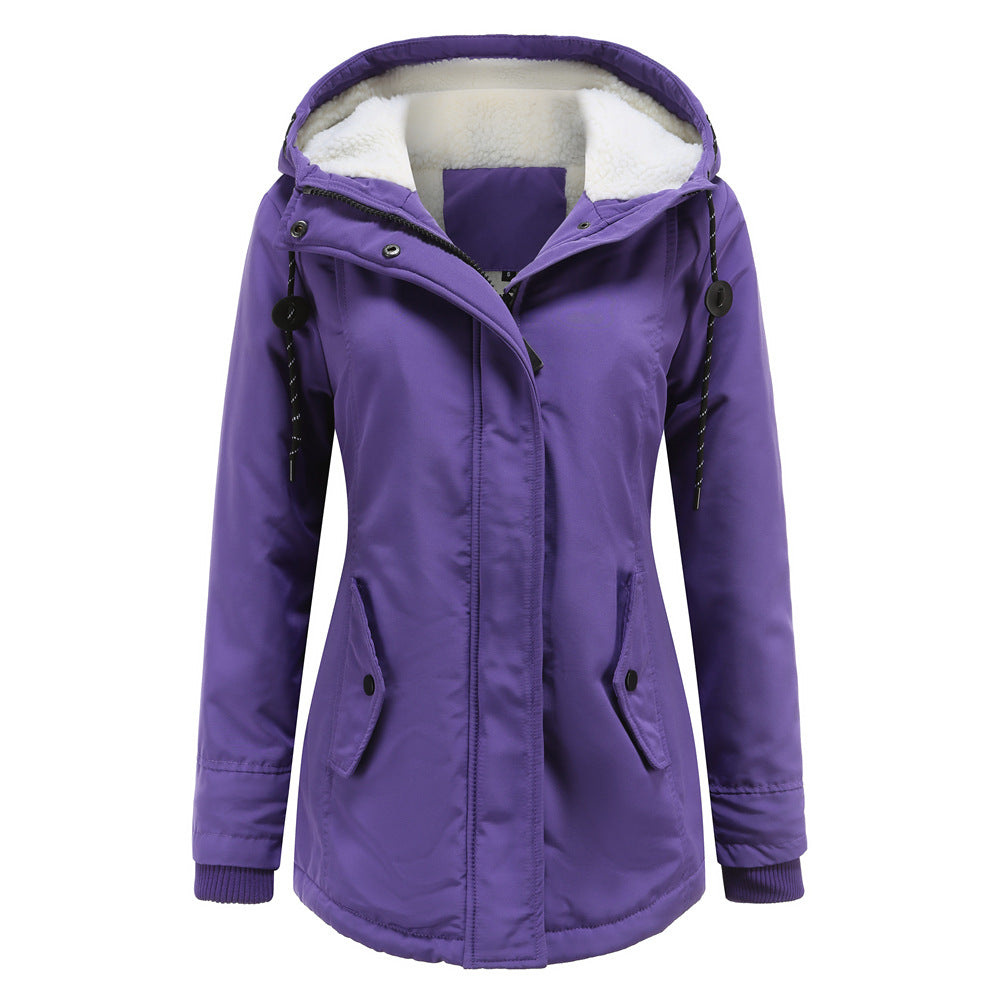Drune | Damen Kapuzenfleece gefütterte Winterjacke