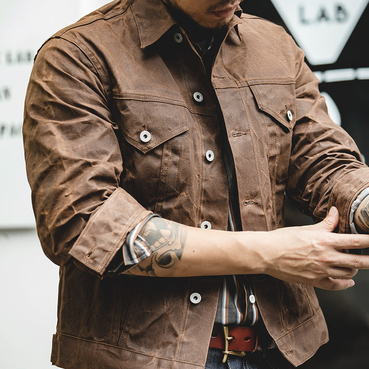 Drune | Kurz Gefütterte Tin Cloth Cruiser Jacke