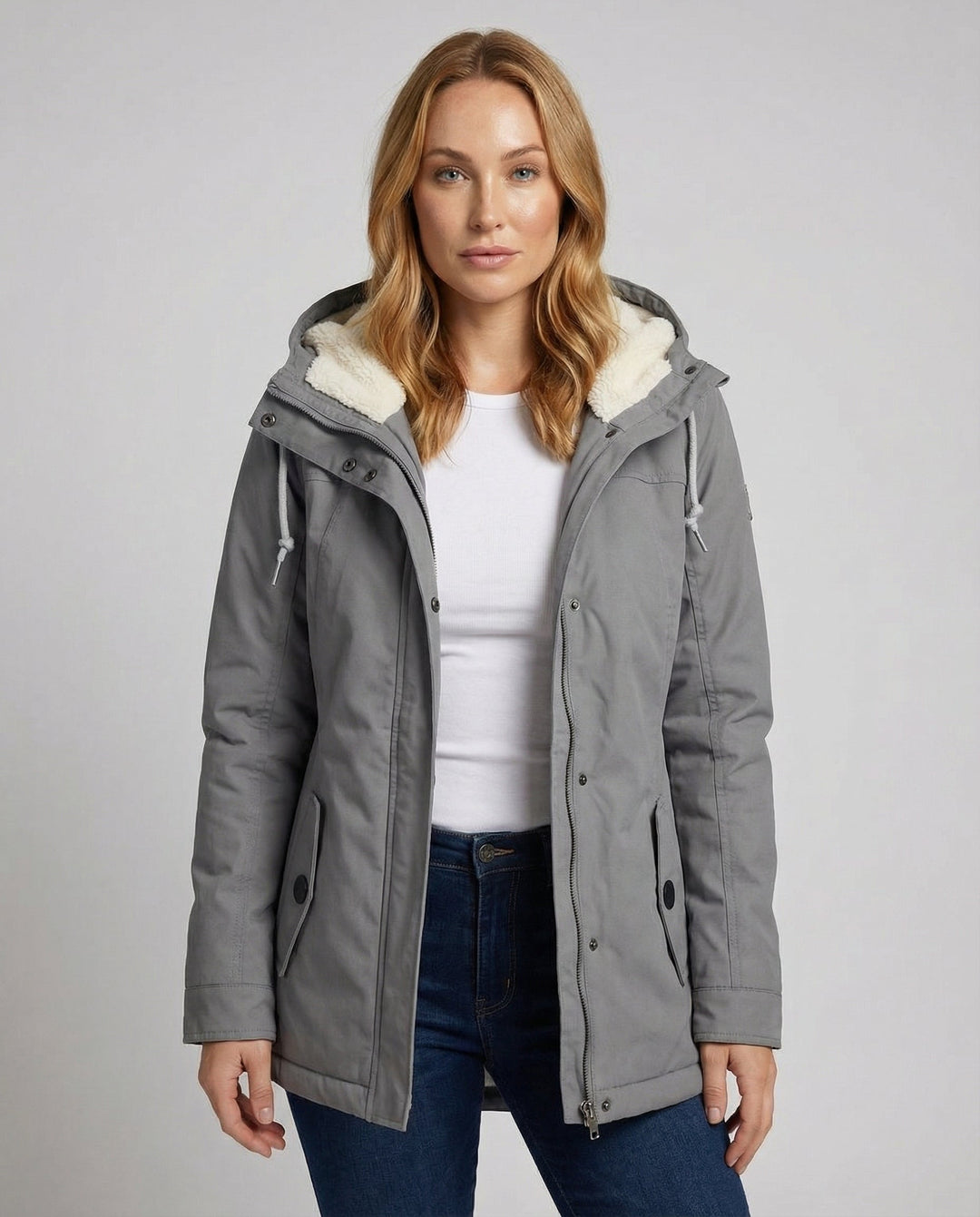 Warme Winterjacke mit Kapuze für Damen | Drune