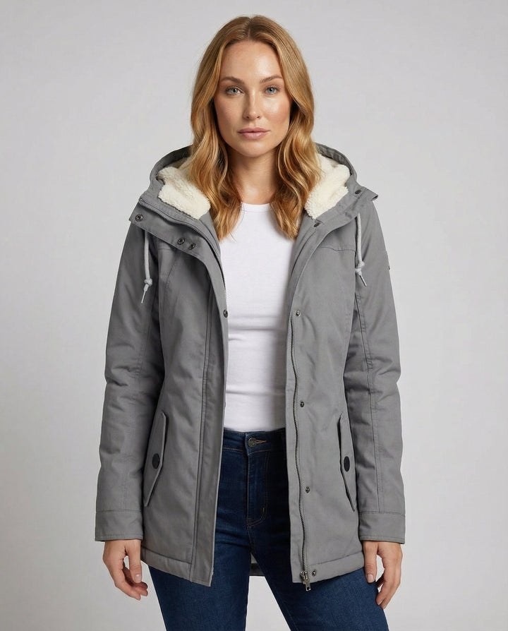 Warme Winterjacke mit Kapuze für Damen | Drune