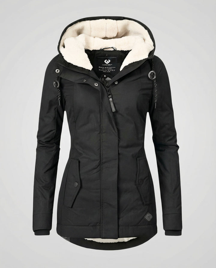 Warme Winterjacke mit Kapuze für Damen | Drune