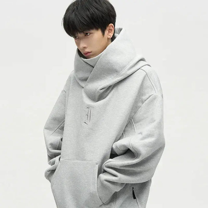 Drune | Ninja-Hoodie mit Doppeltem Ausschnitt