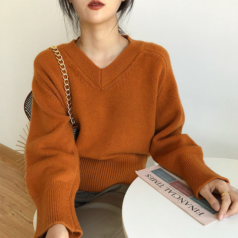 Drune | Minimalismus V-ausschnitt Pullover Pullover