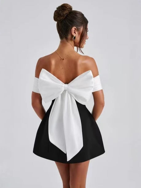Drune | Bodycon Kleid Schulterfrei Eleganter Slim Fit Knielange Partykleidung