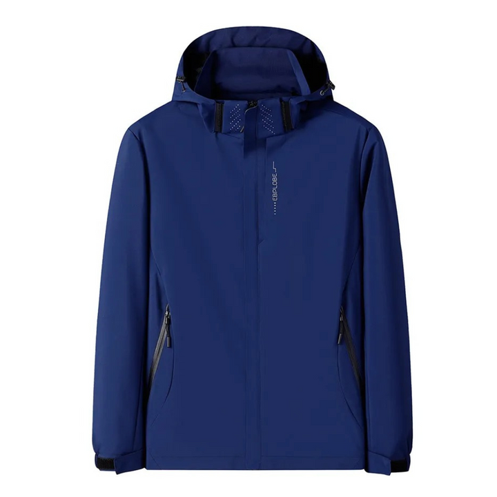 Drune | Herren Blauer Kapuzenwindbreaker - Wasserdichtes Design