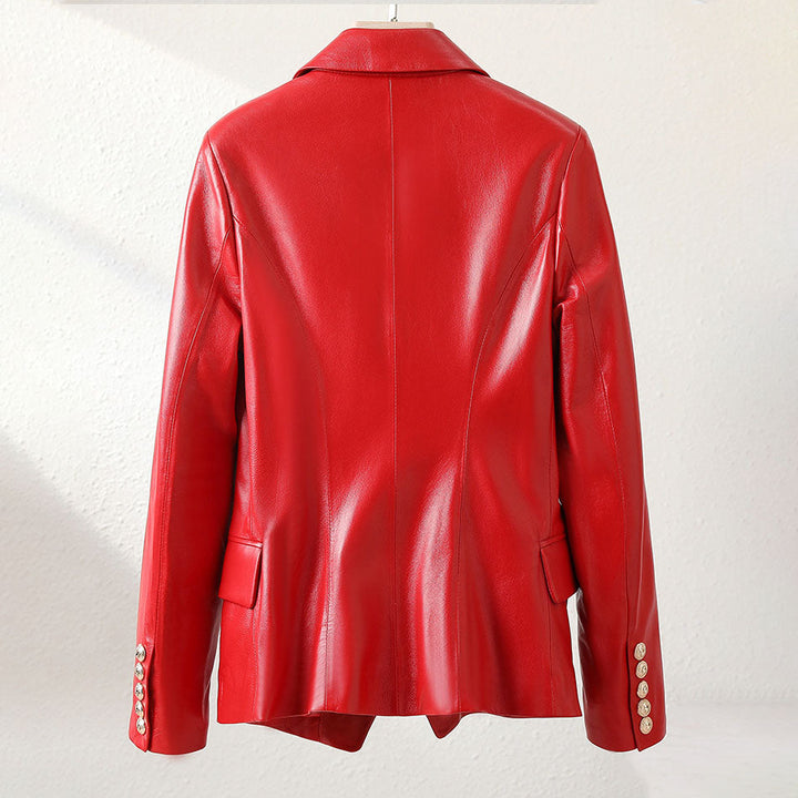 Drune | Damen Kurze Schafsleder Motorradjacke