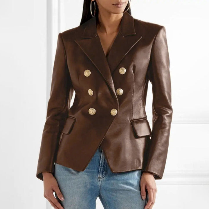 Drune | Damen Kurze Schafsleder Motorradjacke