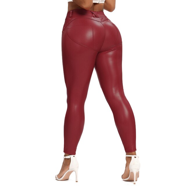Drune | Leder Leggings Fitness Hosen Ohne Bauch