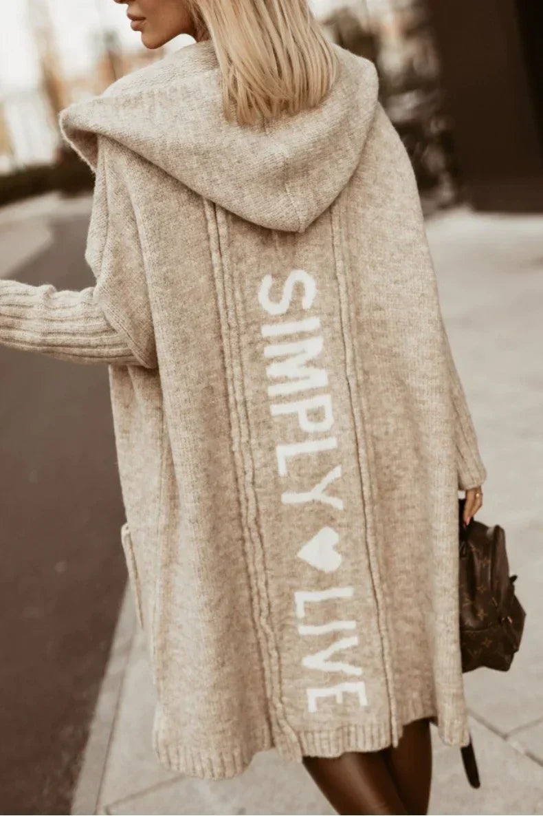Drune | Lässiger Herbst Lange Cardigan mit Kapuze für Frauen