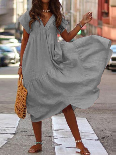 Drune | Stylisches Sommerkleid mit kurzen Ärmeln