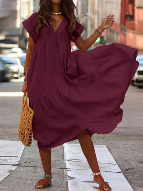 Drune | Stylisches Sommerkleid mit kurzen Ärmeln