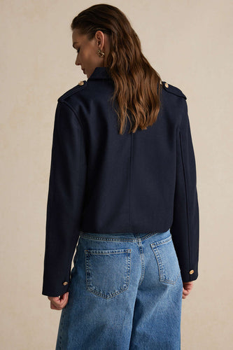 Drune | Blazer Kurze Jacke für Damen mit Goldenen Knöpfen
