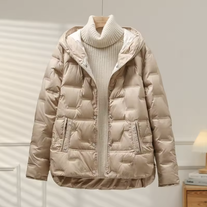 Drune | Damen Isolierte Daunenjacke mit Kapuze und Reißverschluss