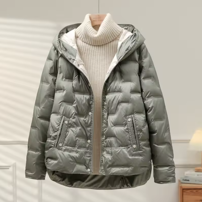 Drune | Damen Isolierte Daunenjacke mit Kapuze und Reißverschluss