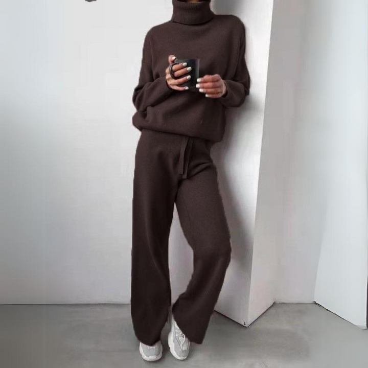 Drune | Bequemes 2-Teiliges Set Aus Rollkragenpullover Und Langer Hose