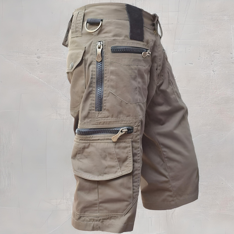 Drune | Stylische Outdoor Cargoshorts Mit Reißverschlusstaschen Für Herren
