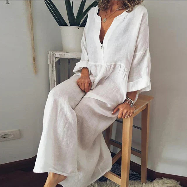 Drune | Elegantes Lockeres Baumwoll-Sommerkleid
