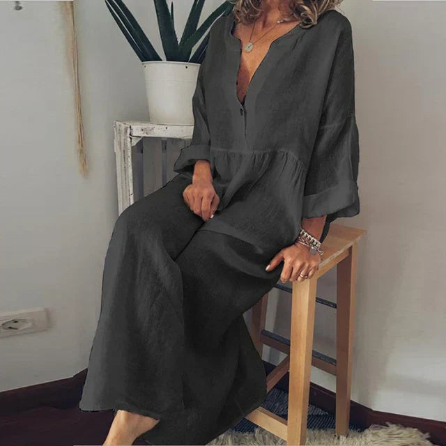 Drune | Elegantes Lockeres Baumwoll-Sommerkleid