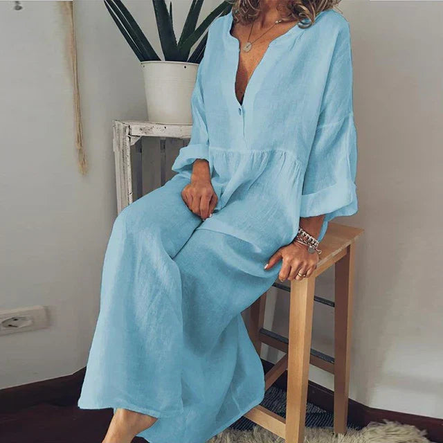 Drune | Elegantes Lockeres Baumwoll-Sommerkleid