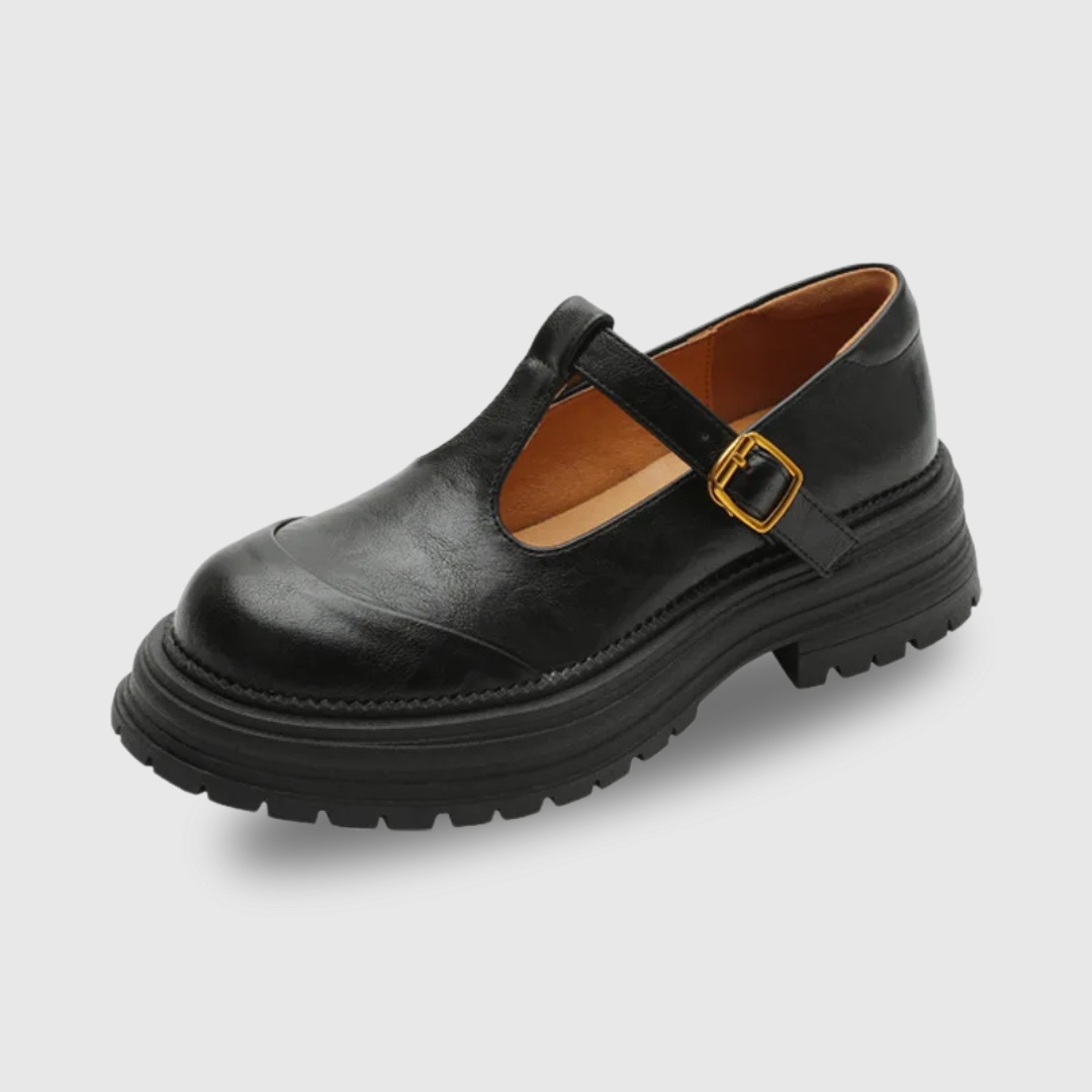 Mary Jane Schuhe - Retro klobige T-Bar Schuhe für Damen Drune