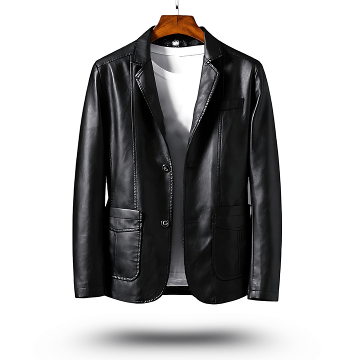 Drune | Schlanke Kunstlederjacke mit Urbanem Flair