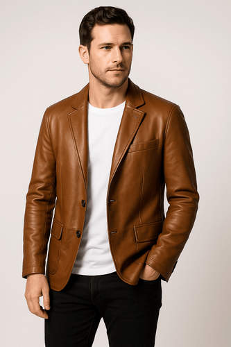 Drune | Schlanke Kunstlederjacke mit Urbanem Flair